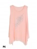 Feather Rhinestone Chiffon Tops